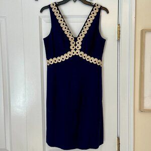 Lilly Pulitzer navy and gold dress